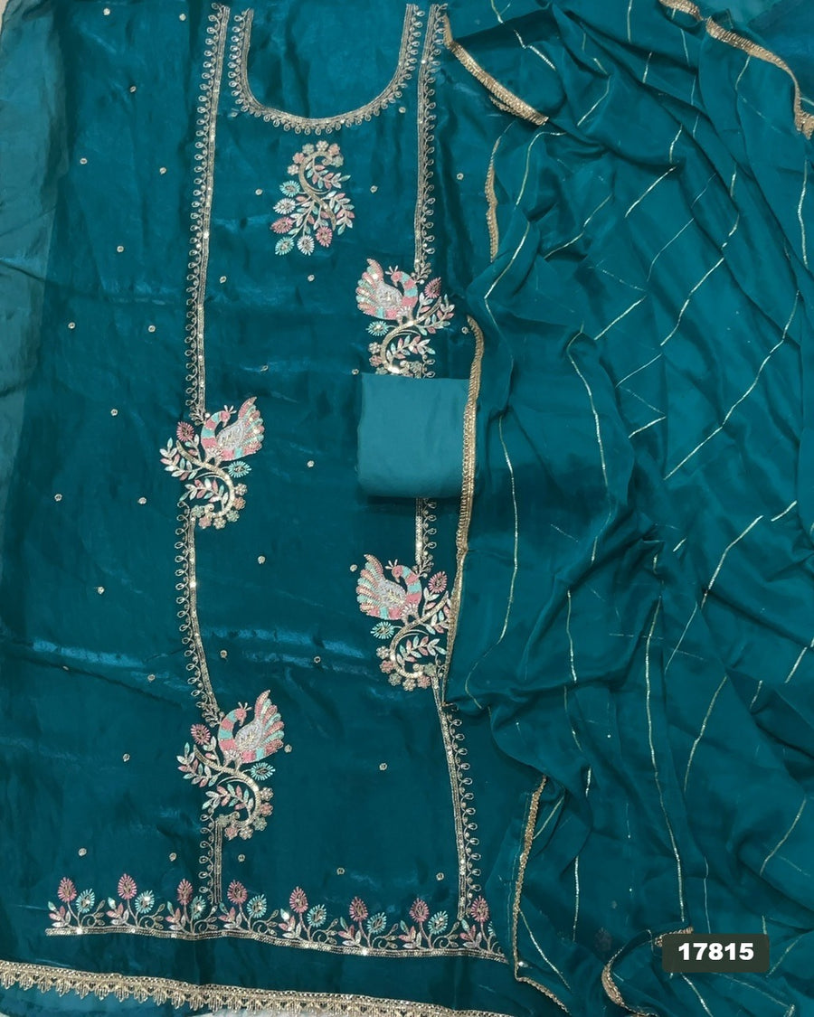 Silk Embroidery Suit Set