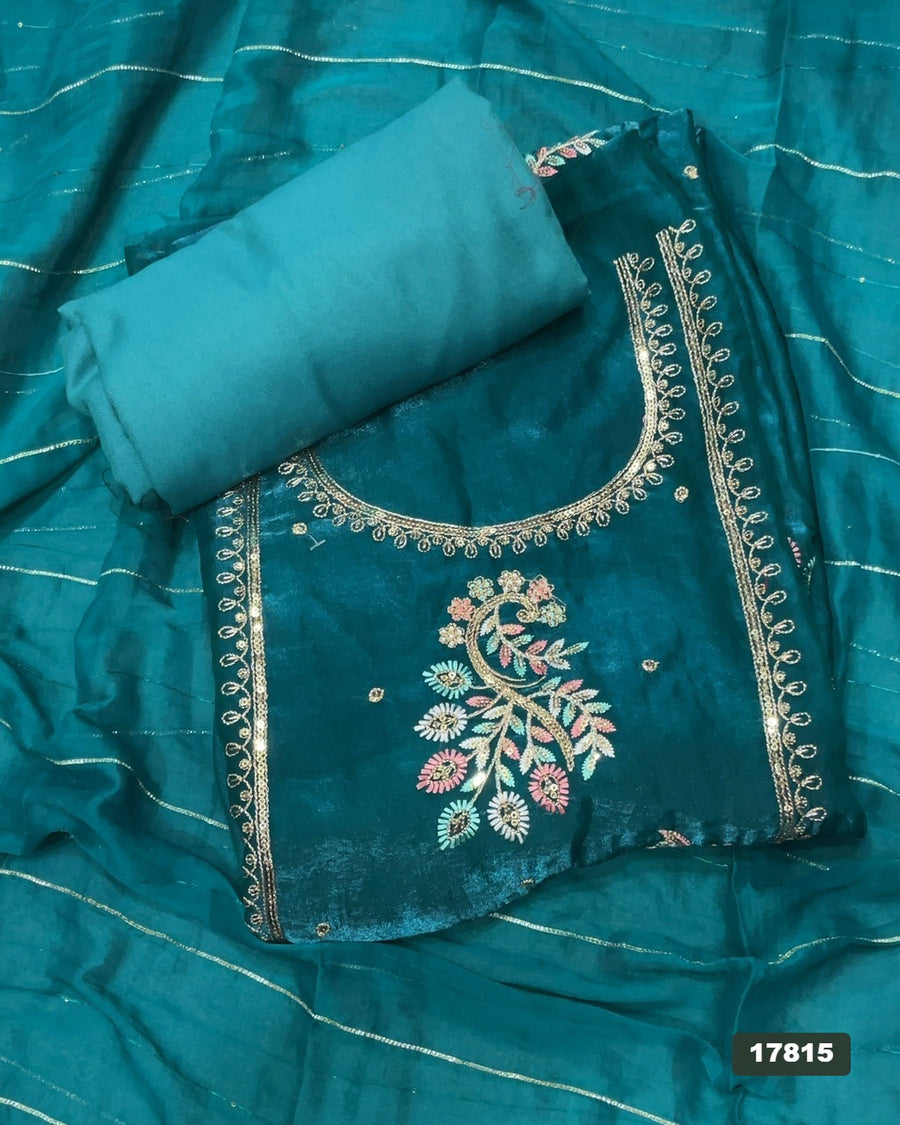 Silk Embroidery Suit Set
