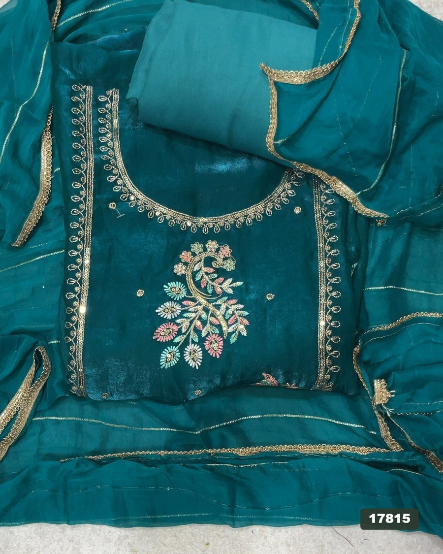 Silk Embroidery Suit Set