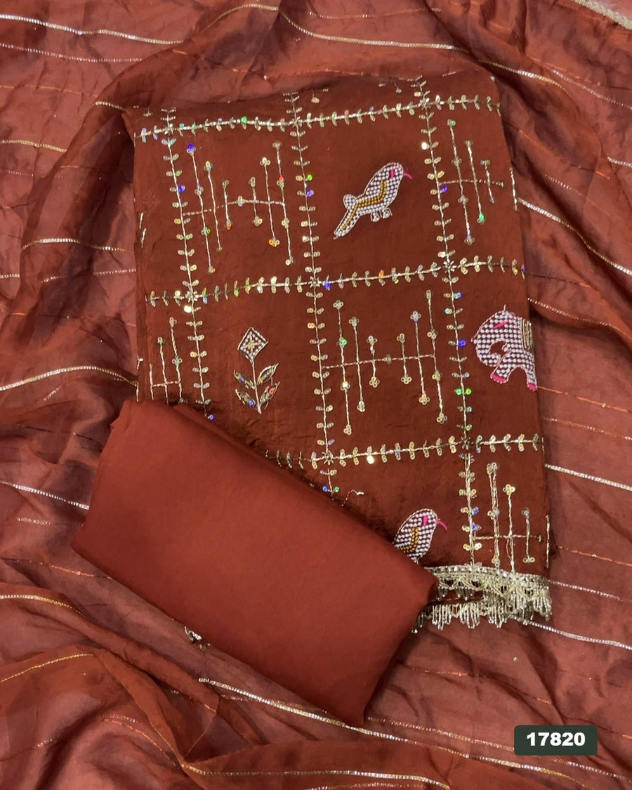 Silk Silk Embroidery Suit Set