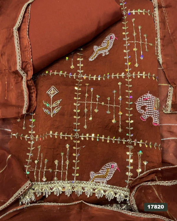 Silk Silk Embroidery Suit Set