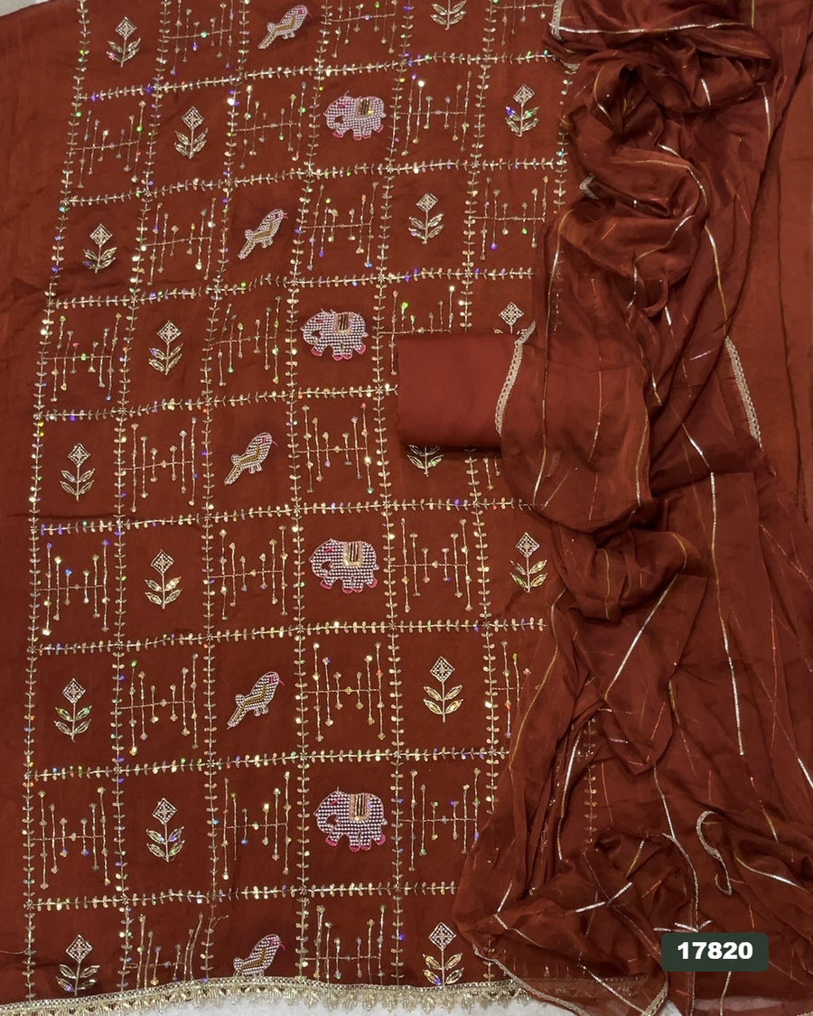 Silk Silk Embroidery Suit Set