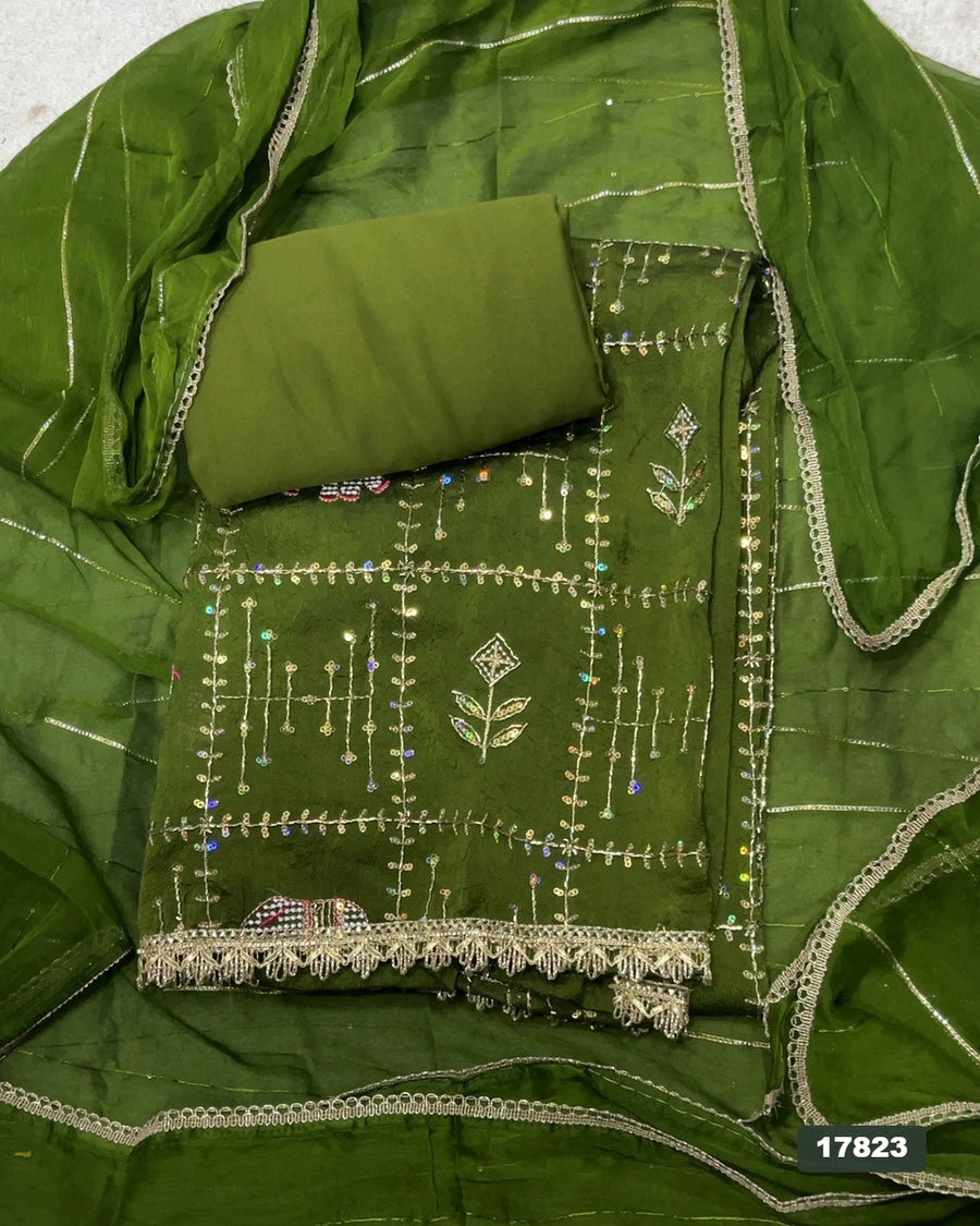 Silk Embroidery Suit Set