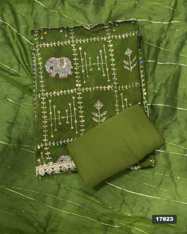 Silk Embroidery Suit Set