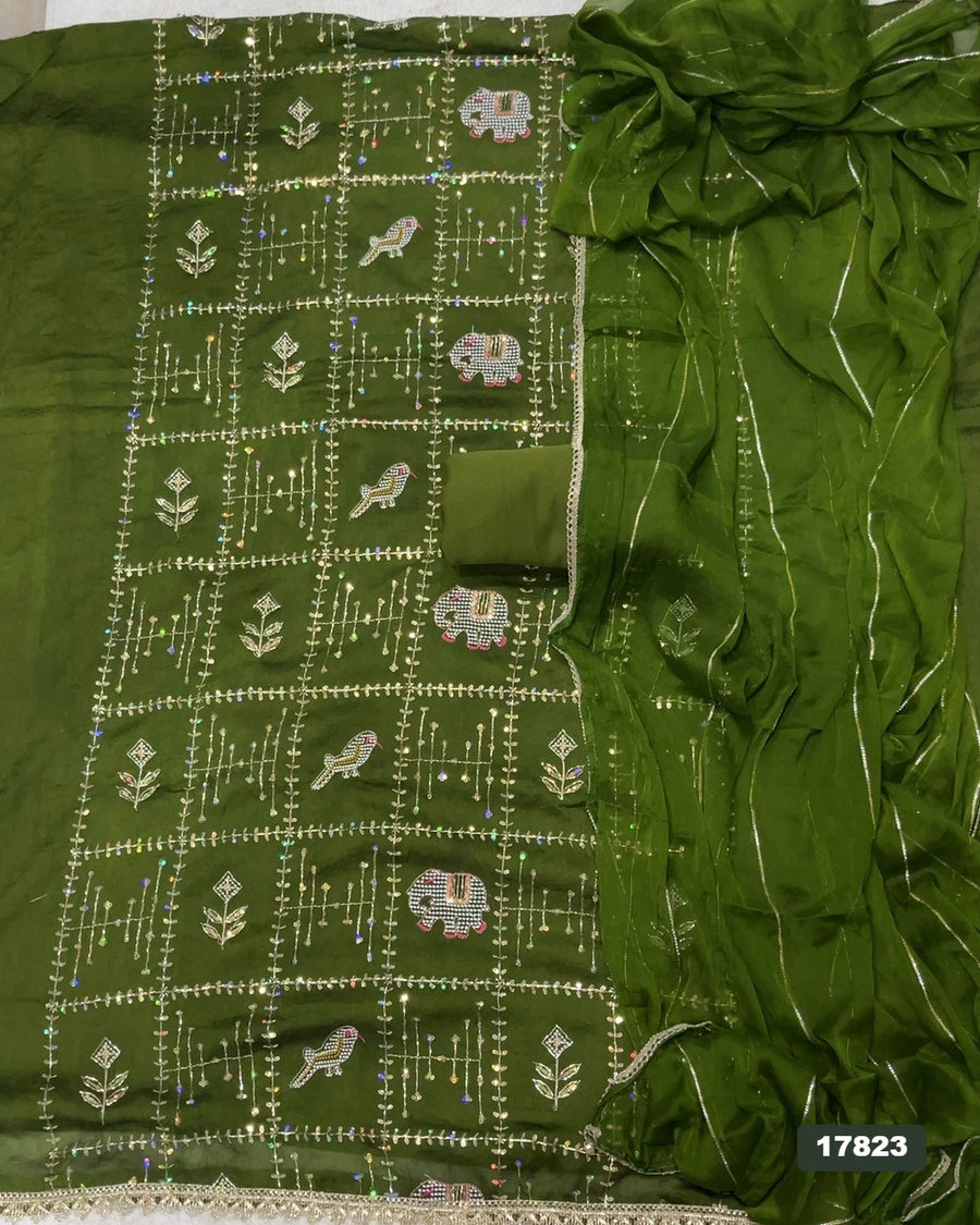 Silk Embroidery Suit Set