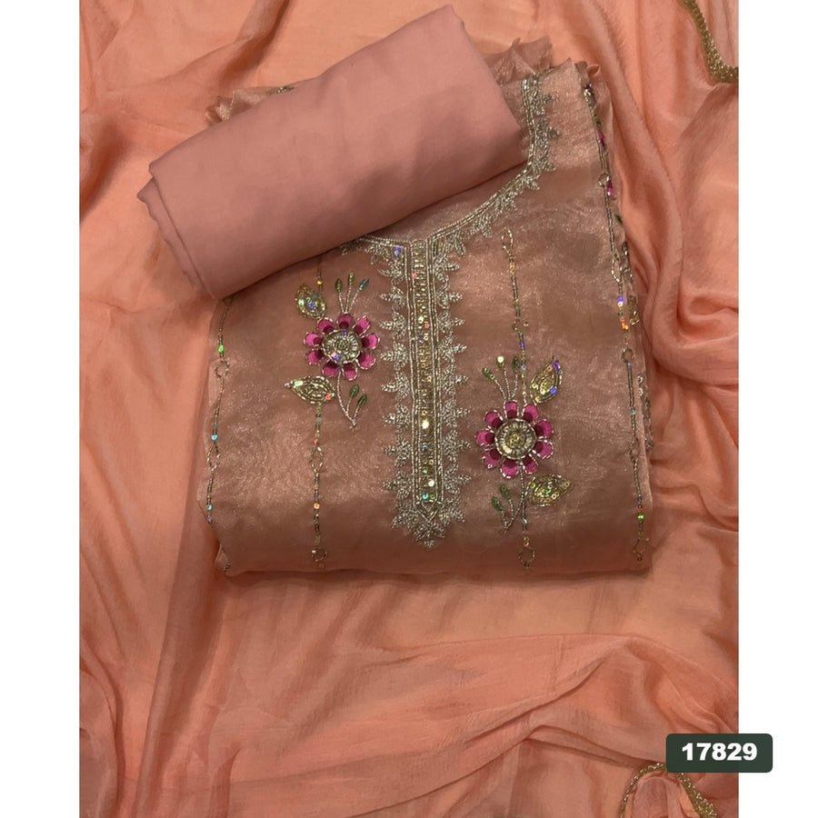 Shimmer Silk Embroidery Suit Set