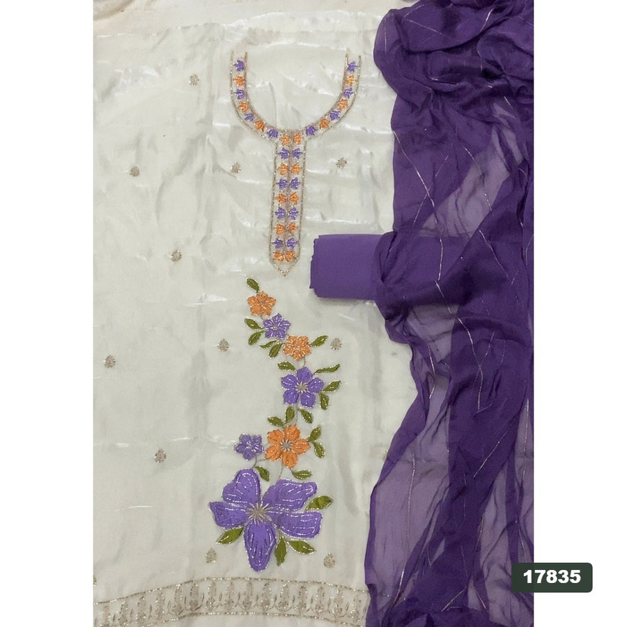 Silk Embroidery Suit Set