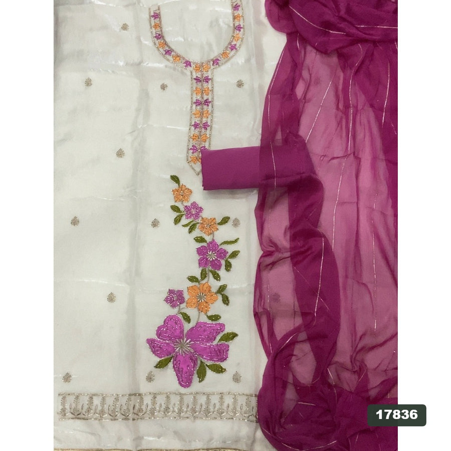 Silk Embroidery Suit Set