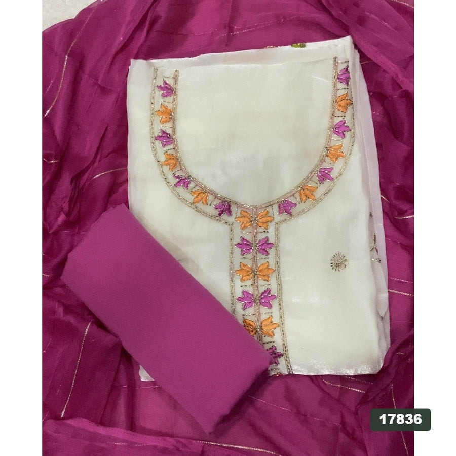 Silk Embroidery Suit Set