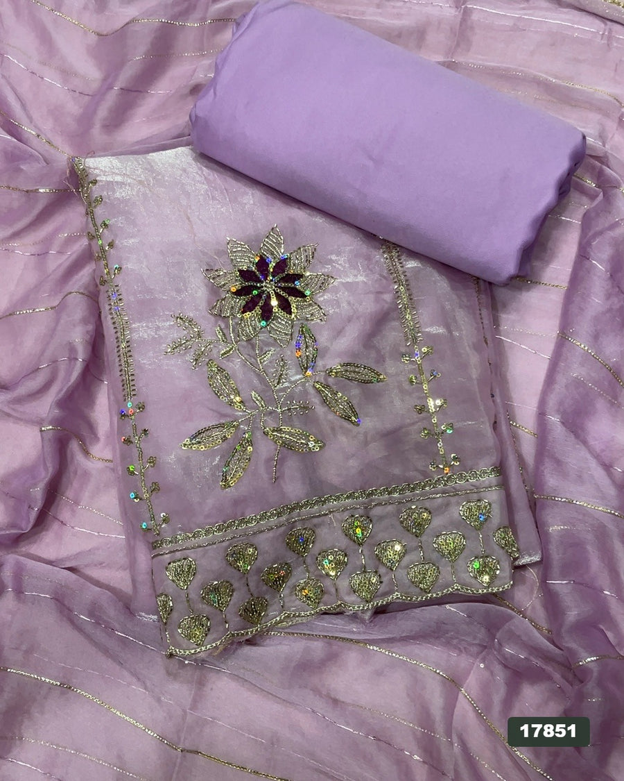 Silk Embroidery Suit Set