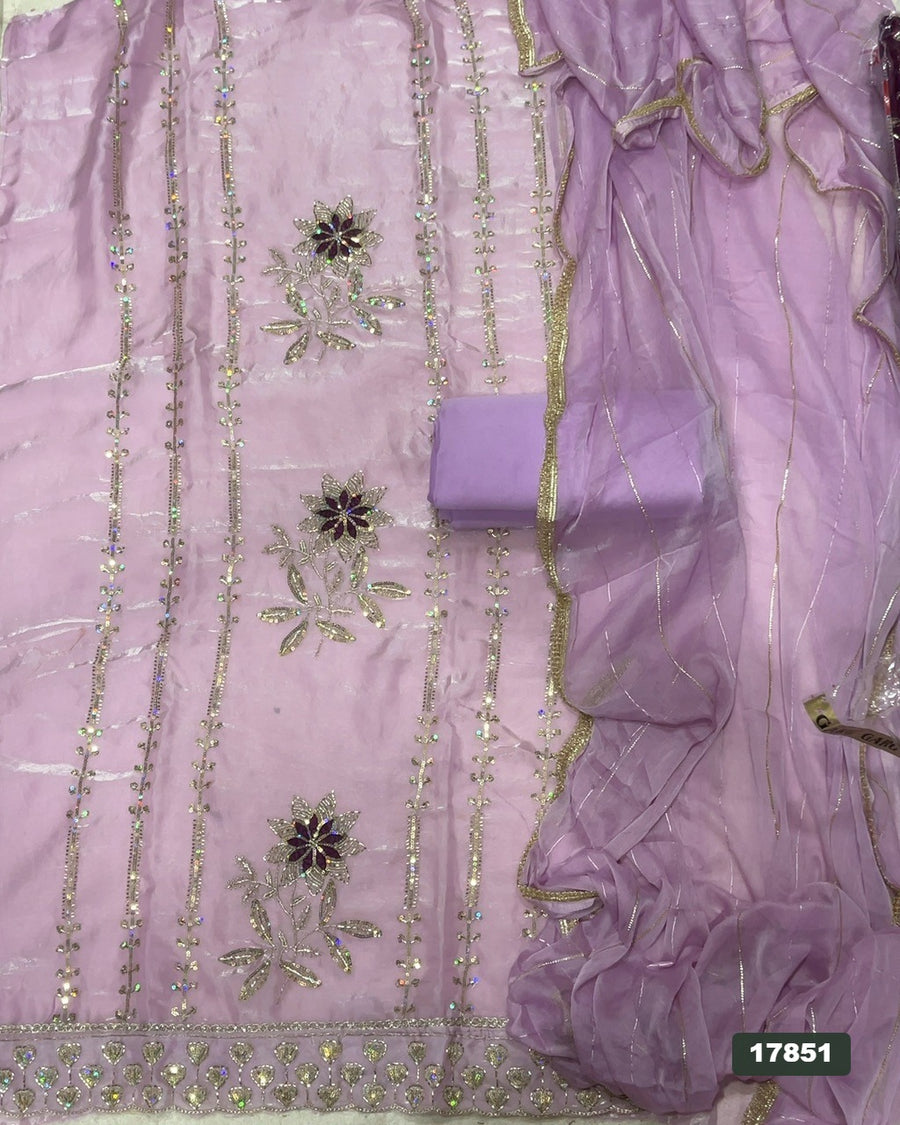 Silk Embroidery Suit Set