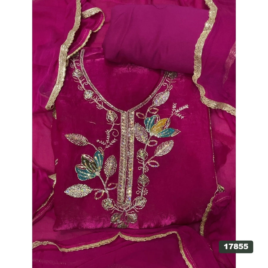 Silk Embroidery Suit Set