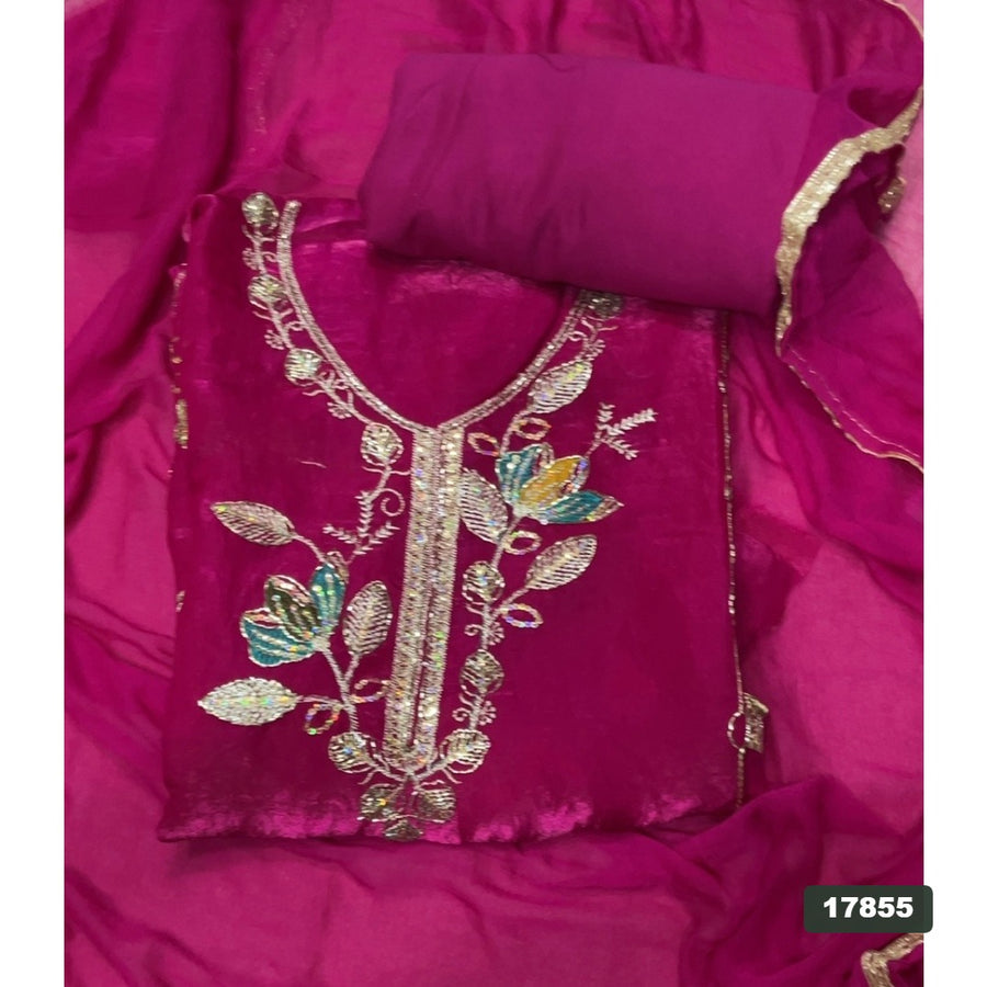 Silk Embroidery Suit Set