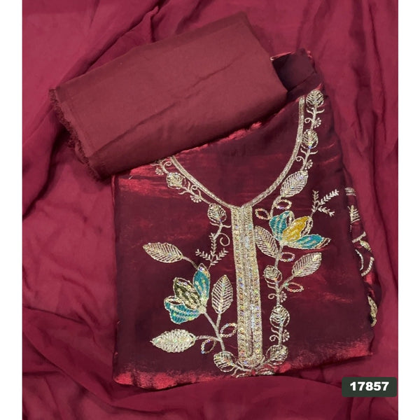 Silk Embroidery Suit Set