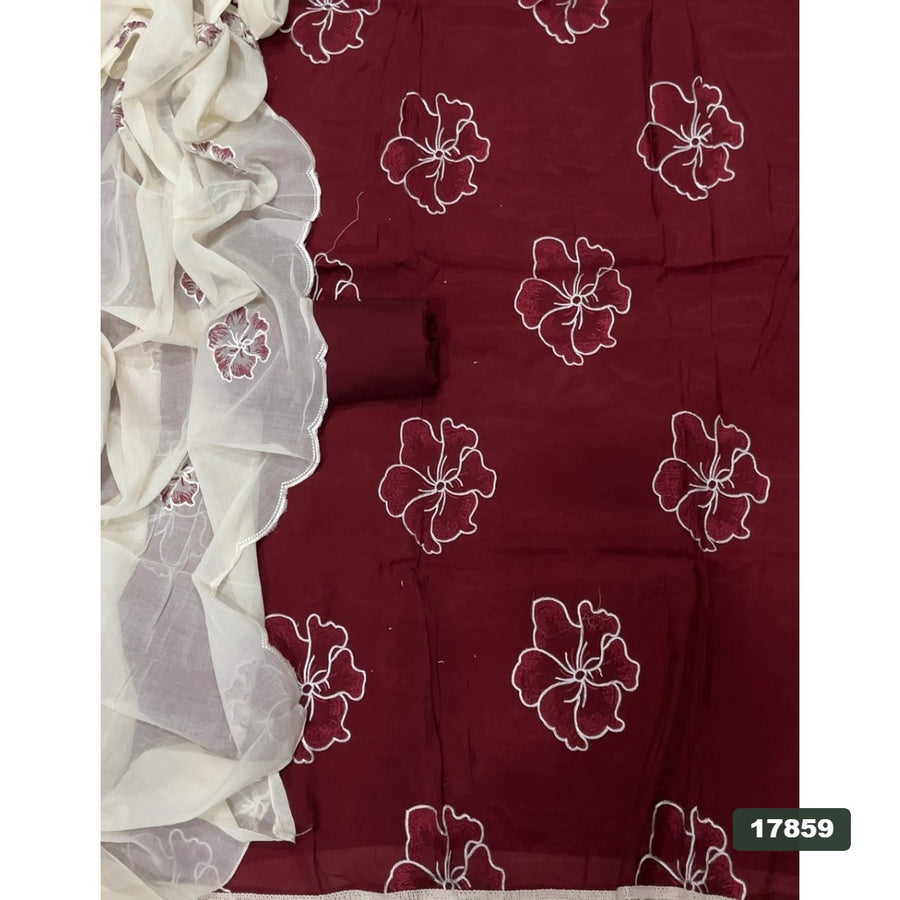 Pure Organza Silk Embroidery Suit Set