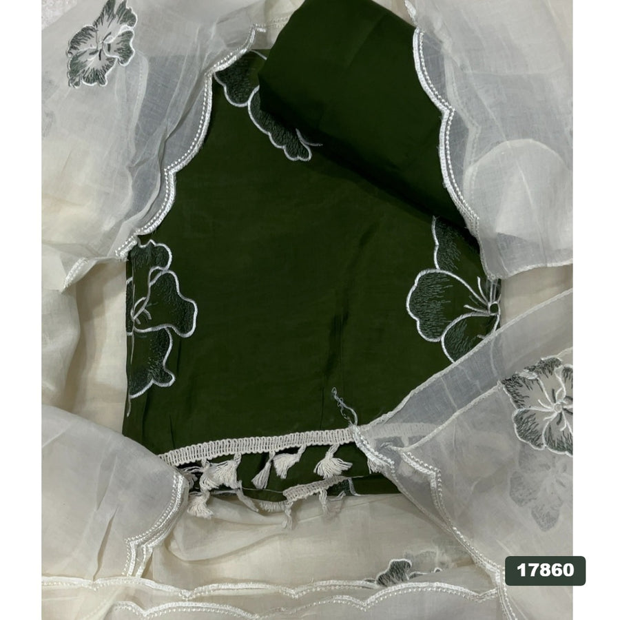 Pure Organza Silk Embroidery Suit Set