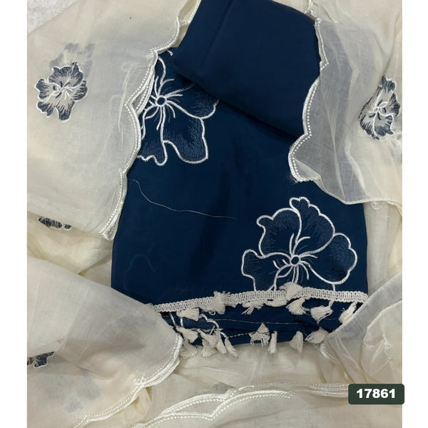 Pure Organza Silk Embroidery Suit Set