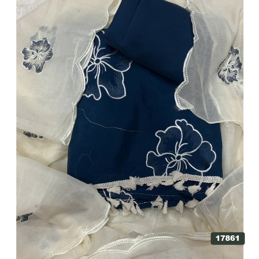 Pure Organza Silk Embroidery Suit Set