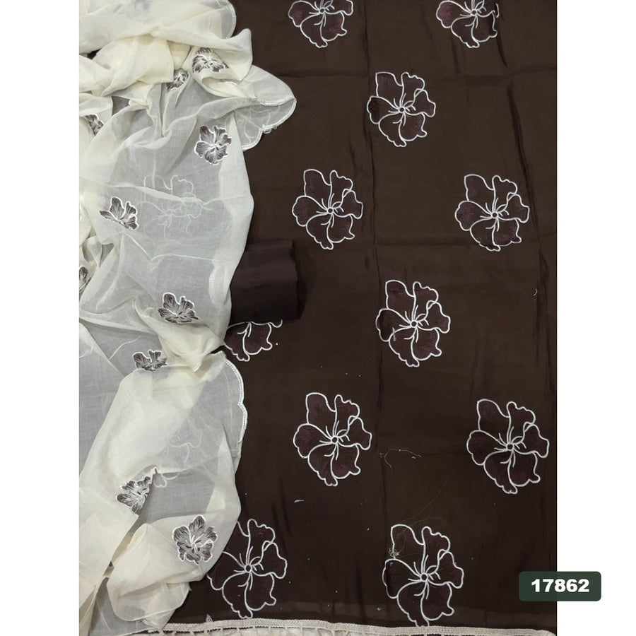 Pure Organza Silk Embroidery Suit Set