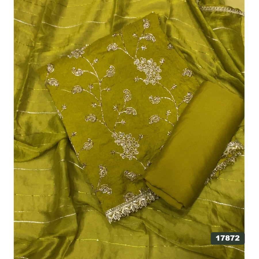 Crush Silk Embroidery Suit Set