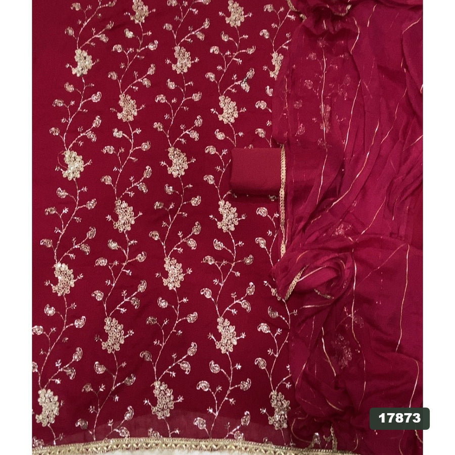 Glass Organza Silk Embroidery Suit Set