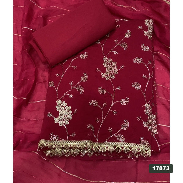 Glass Organza Silk Embroidery Suit Set