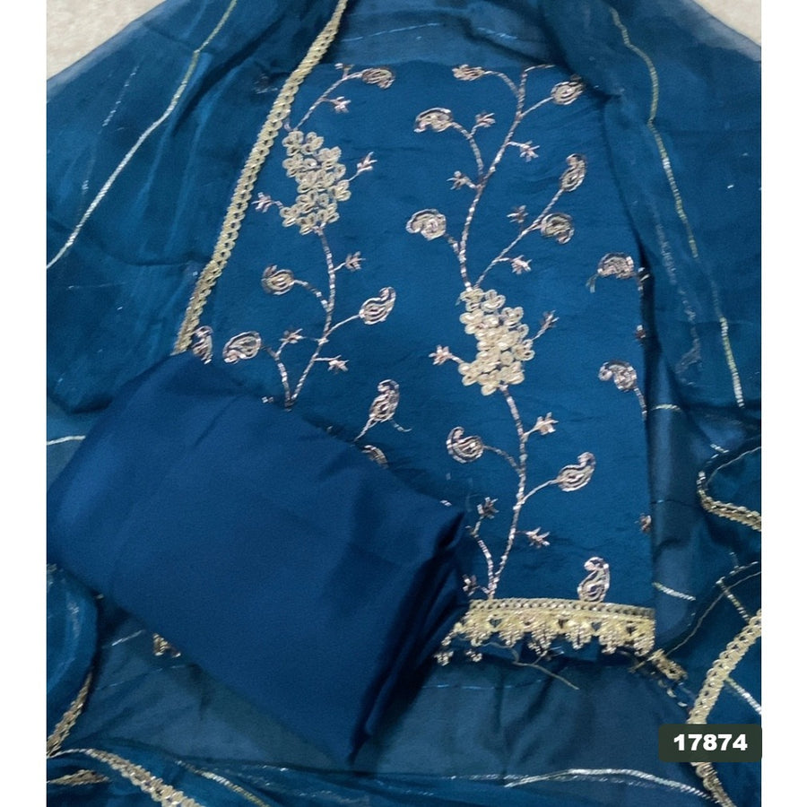 Crush Silk Embroidery Suit Set