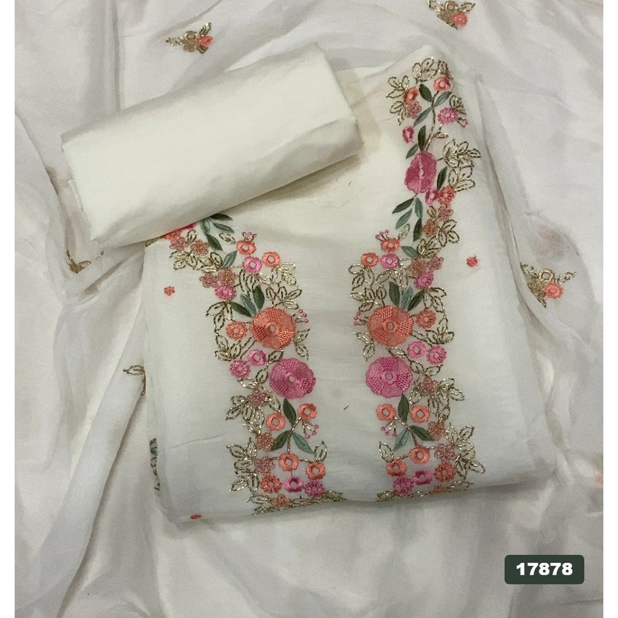 Muslin Silk Embroidery Suit Set