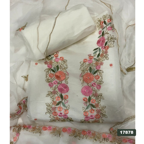Muslin Silk Embroidery Suit Set
