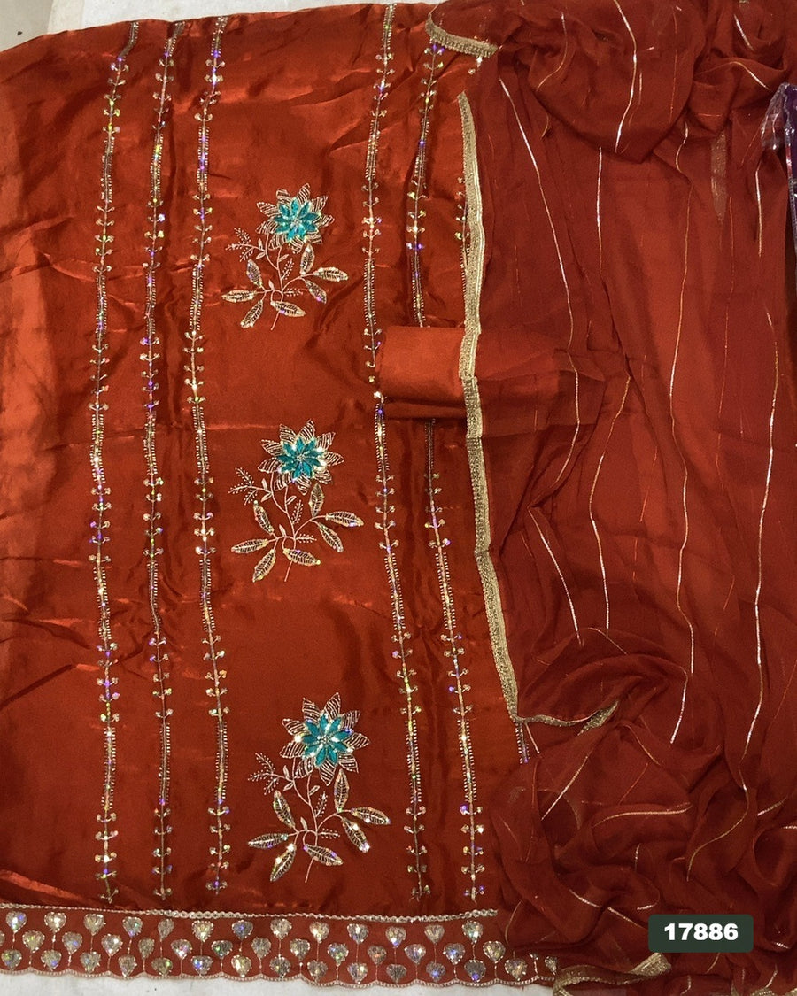 Silk Embroidery Suit Set