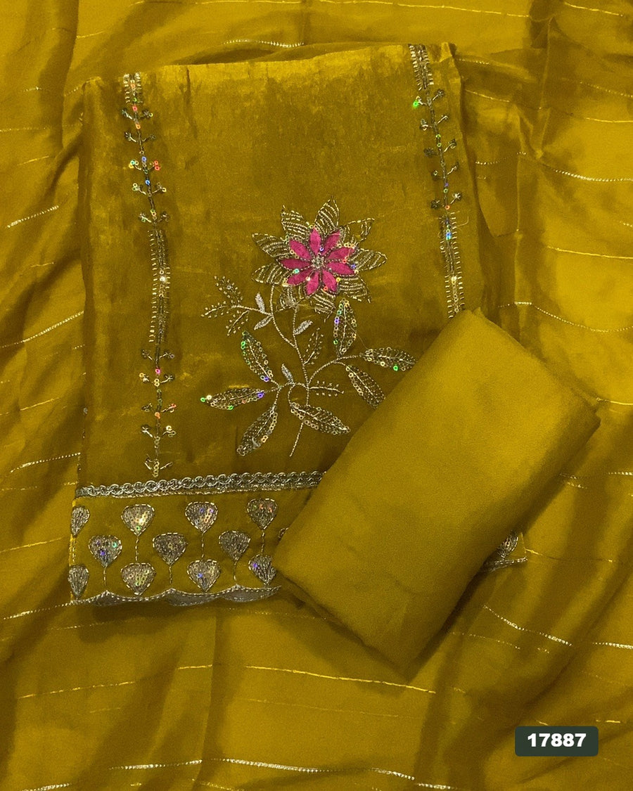 Silk Embroidery Suit Set
