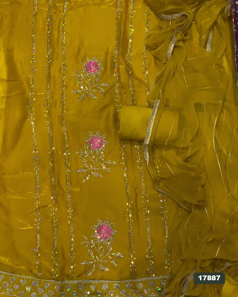 Silk Embroidery Suit Set