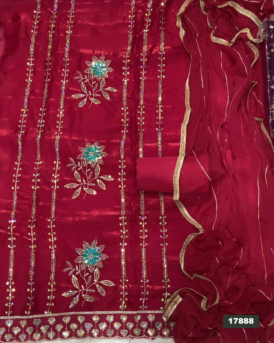 Silk Embroidery Suit Set