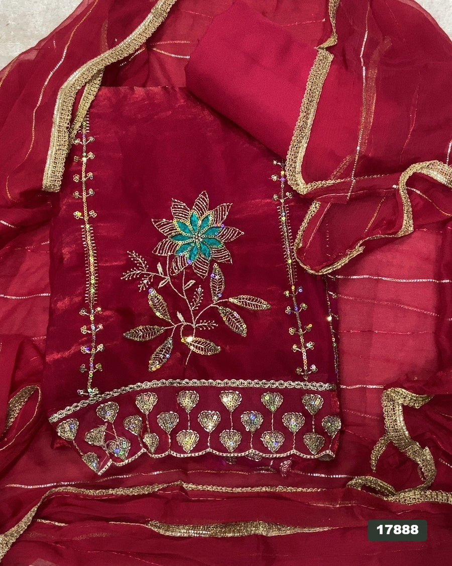 Silk Embroidery Suit Set