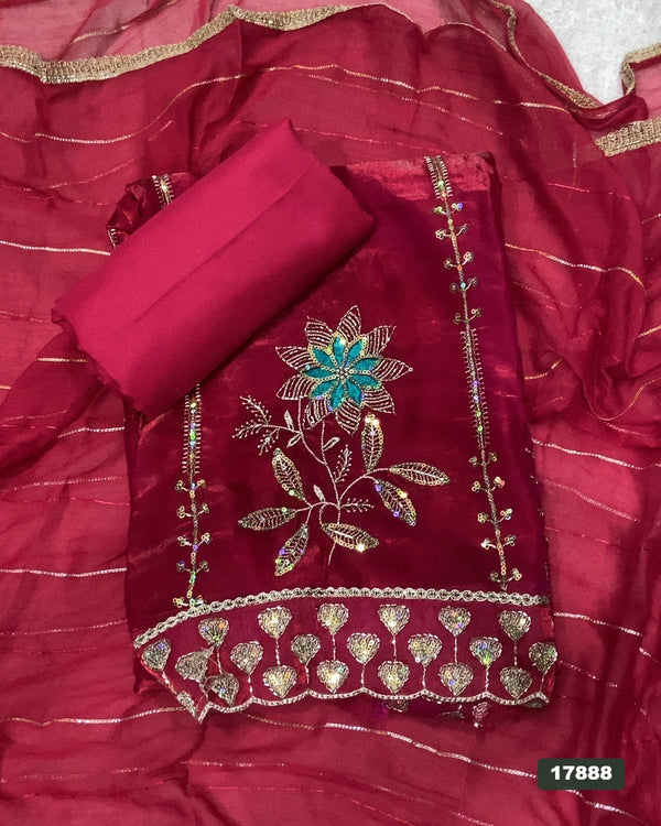 Silk Embroidery Suit Set