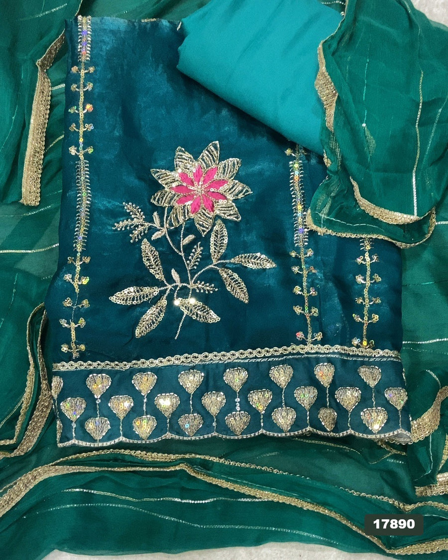 Silk Embroidery Suit Set