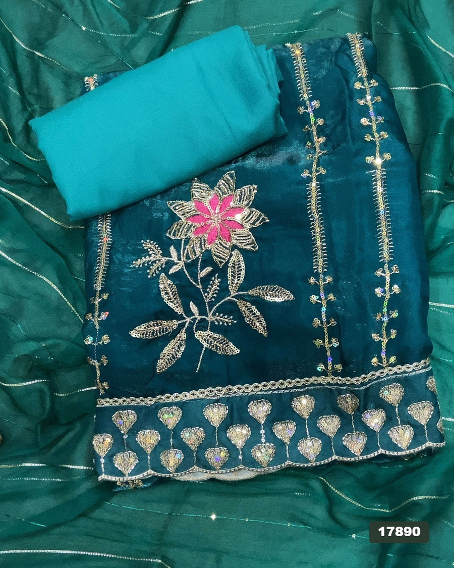 Silk Embroidery Suit Set