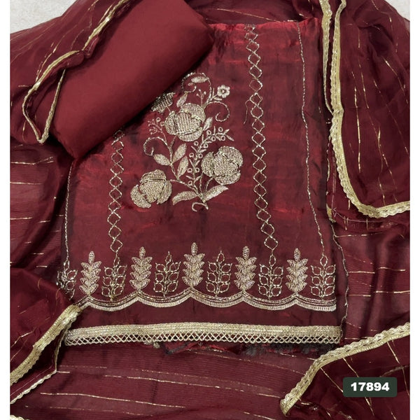 Silk Embroidery Suit Set