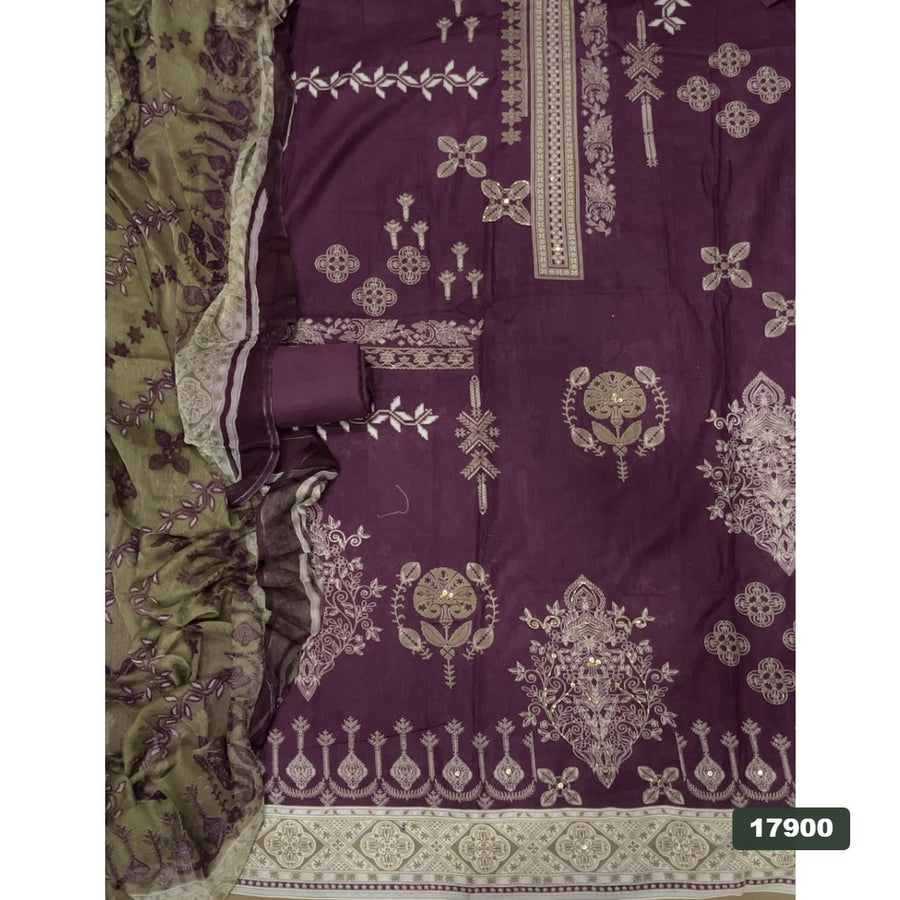Cotton Silk Embroidery Suit Set