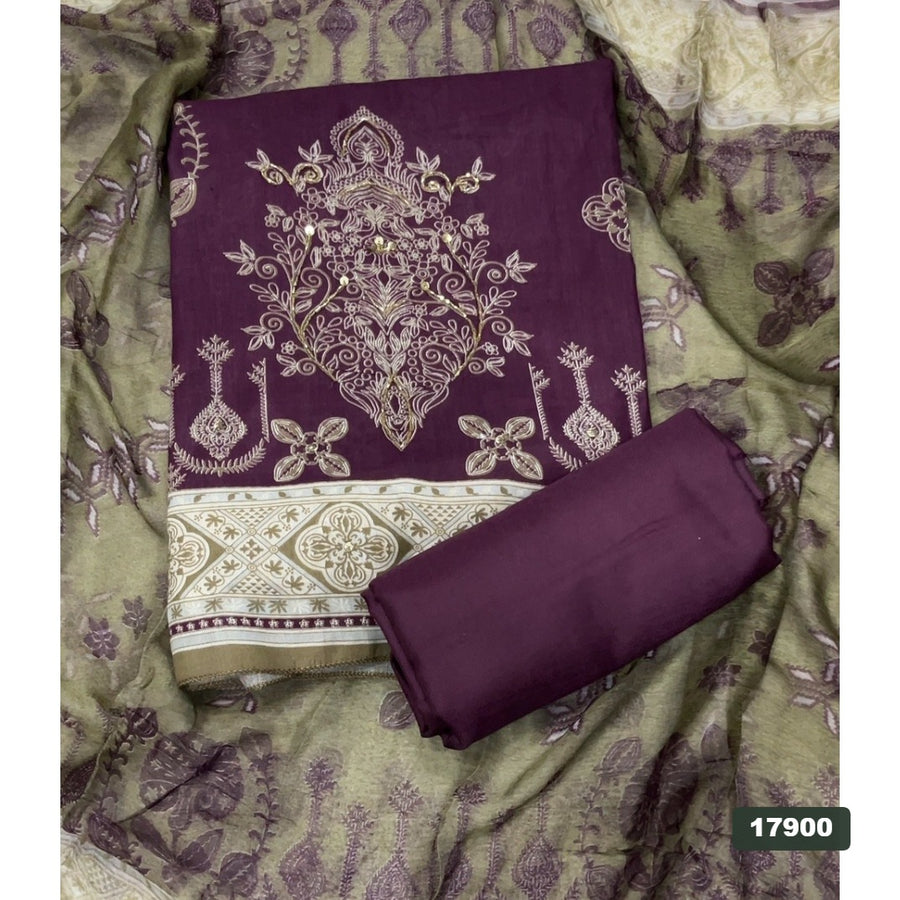 Cotton Silk Embroidery Suit Set