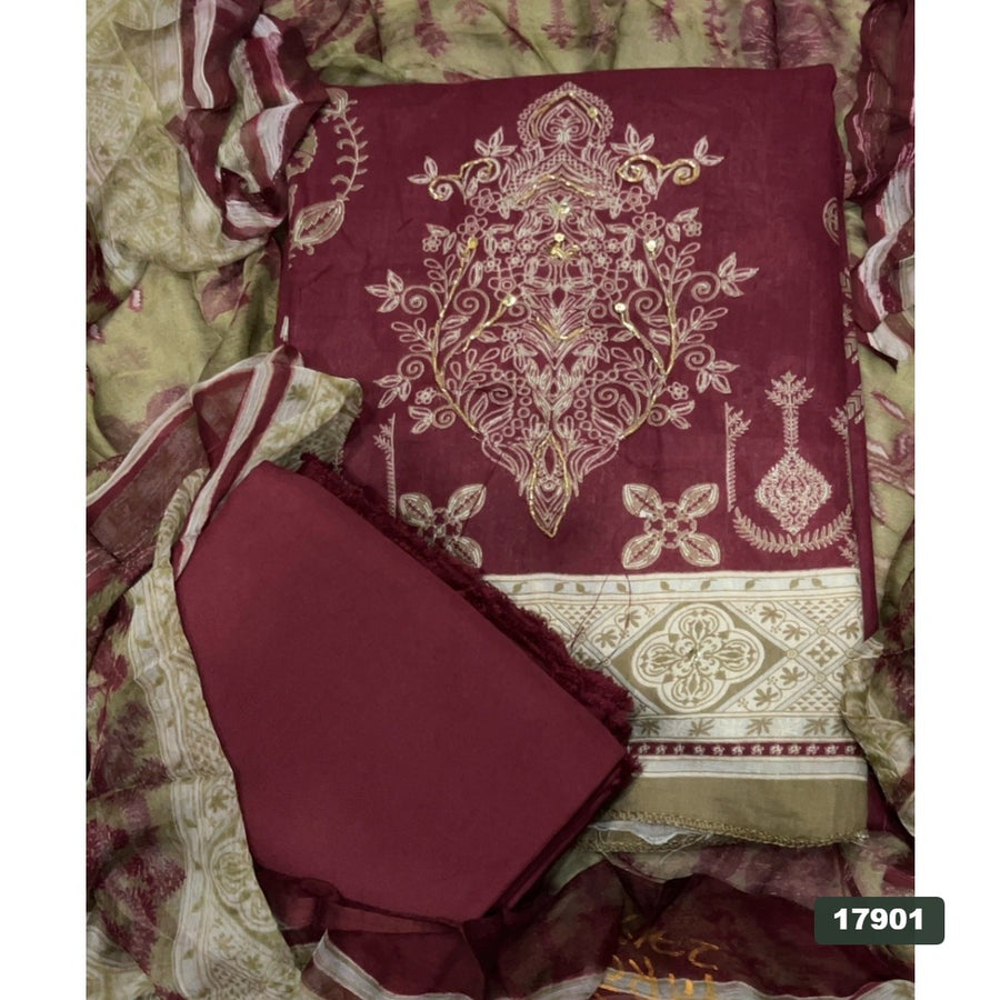 Cotton Silk Embroidery Suit Set