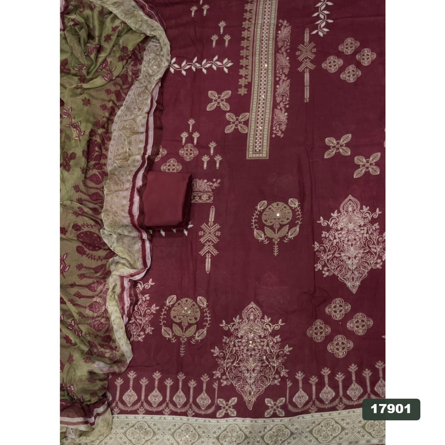 Cotton Silk Embroidery Suit Set