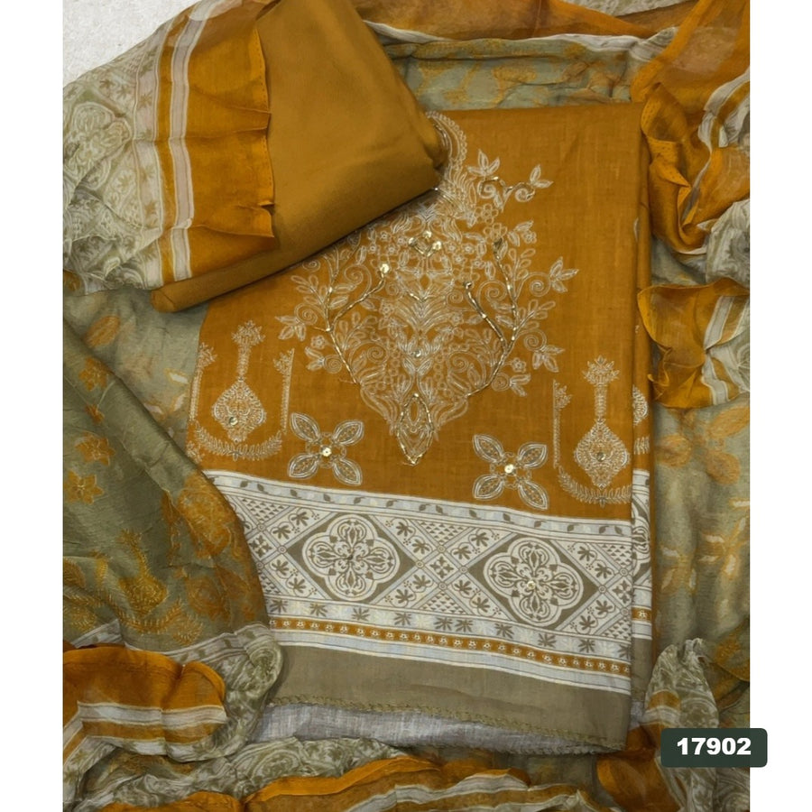 Cotton Silk Embroidery Suit Set