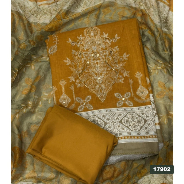Cotton Silk Embroidery Suit Set