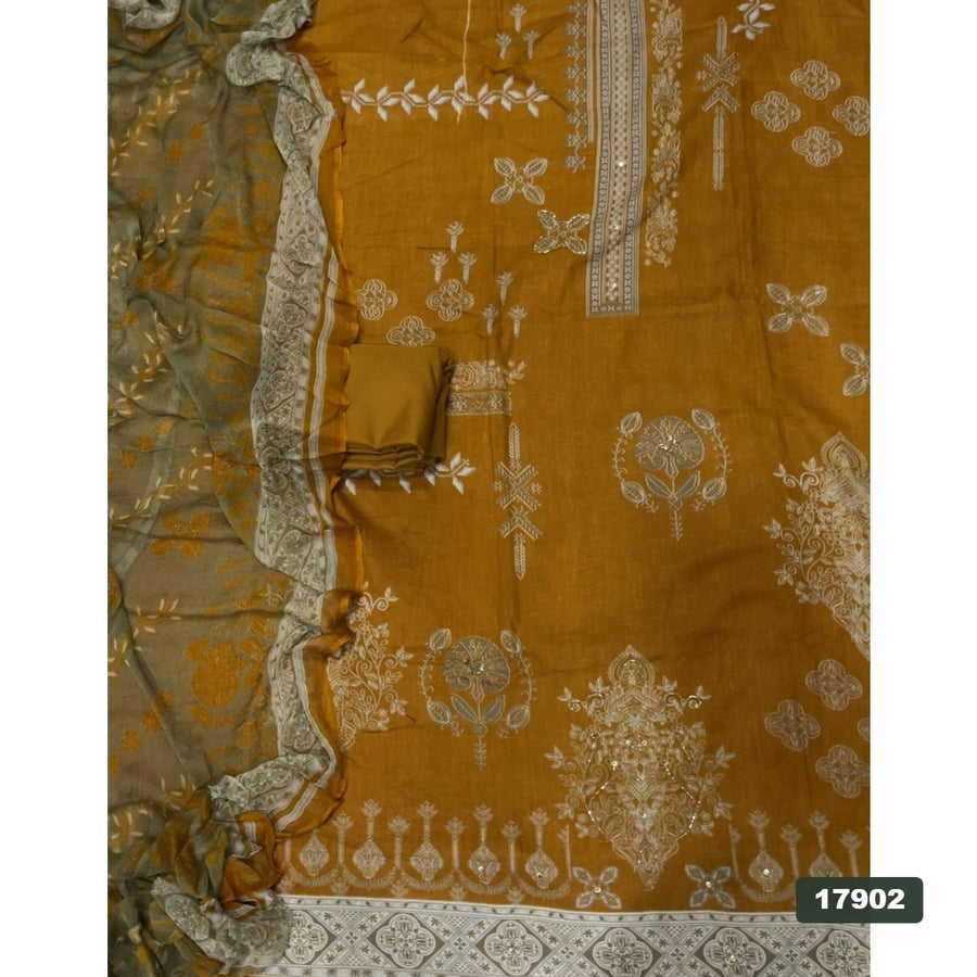 Cotton Silk Embroidery Suit Set