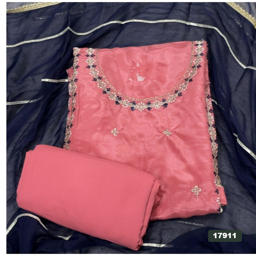 Crush Silk Embroidery Suit Set
