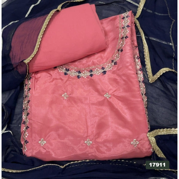 Crush Silk Embroidery Suit Set