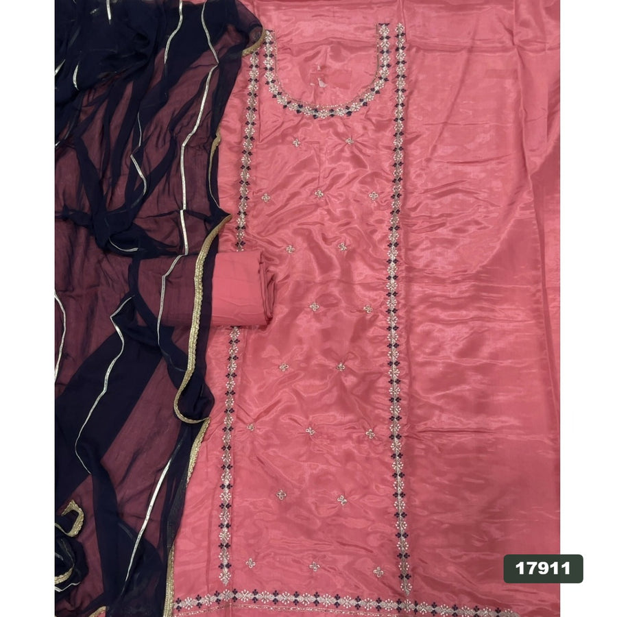 Crush Silk Embroidery Suit Set