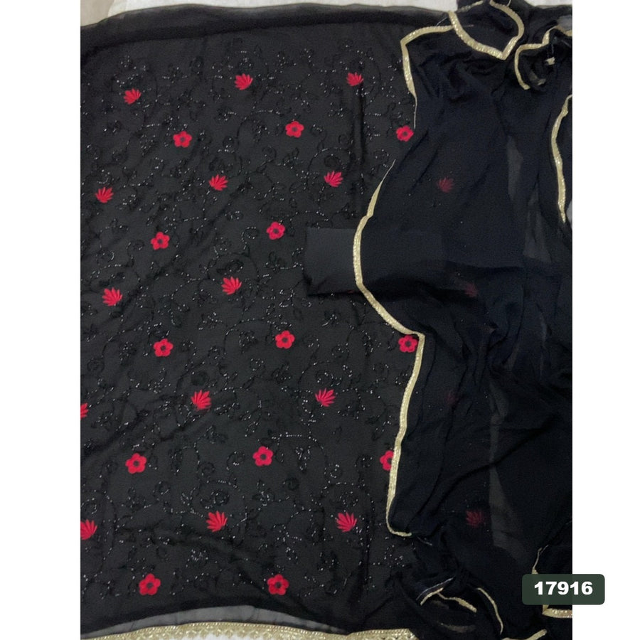 Gorgette Silk Embroidery Suit Set
