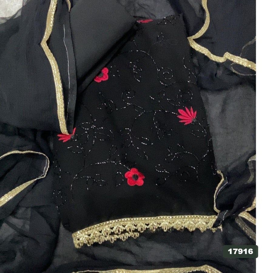 Gorgette Silk Embroidery Suit Set